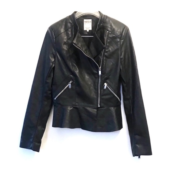 Zara Jackets & Blazers - Zara Faux Leather Moto Jacket Black Size S